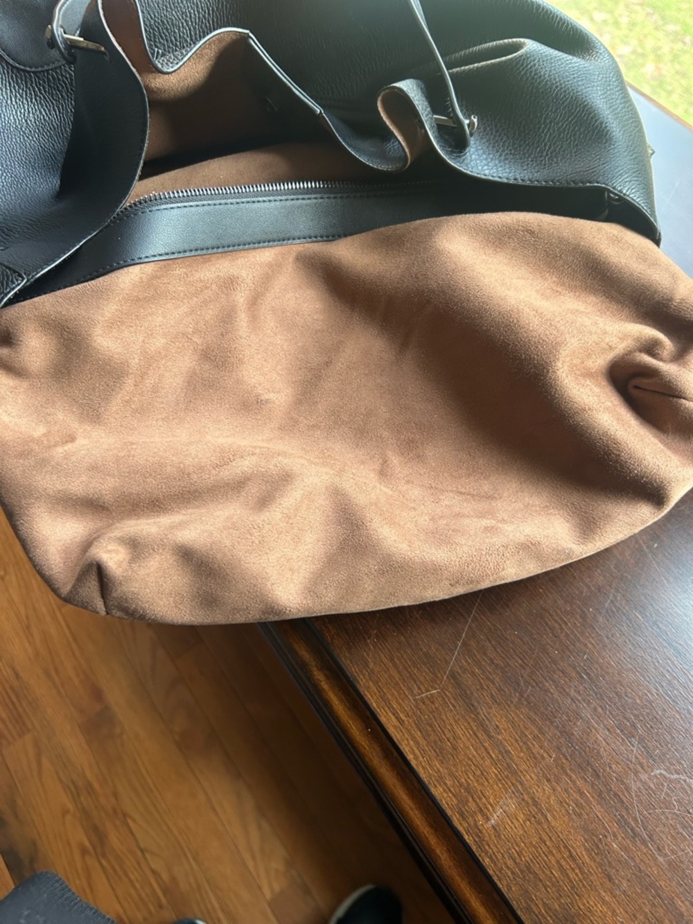 Sondra Roberts Squared Vegan Leather Black Bag with Silver hardware. - Picture 5 of 16